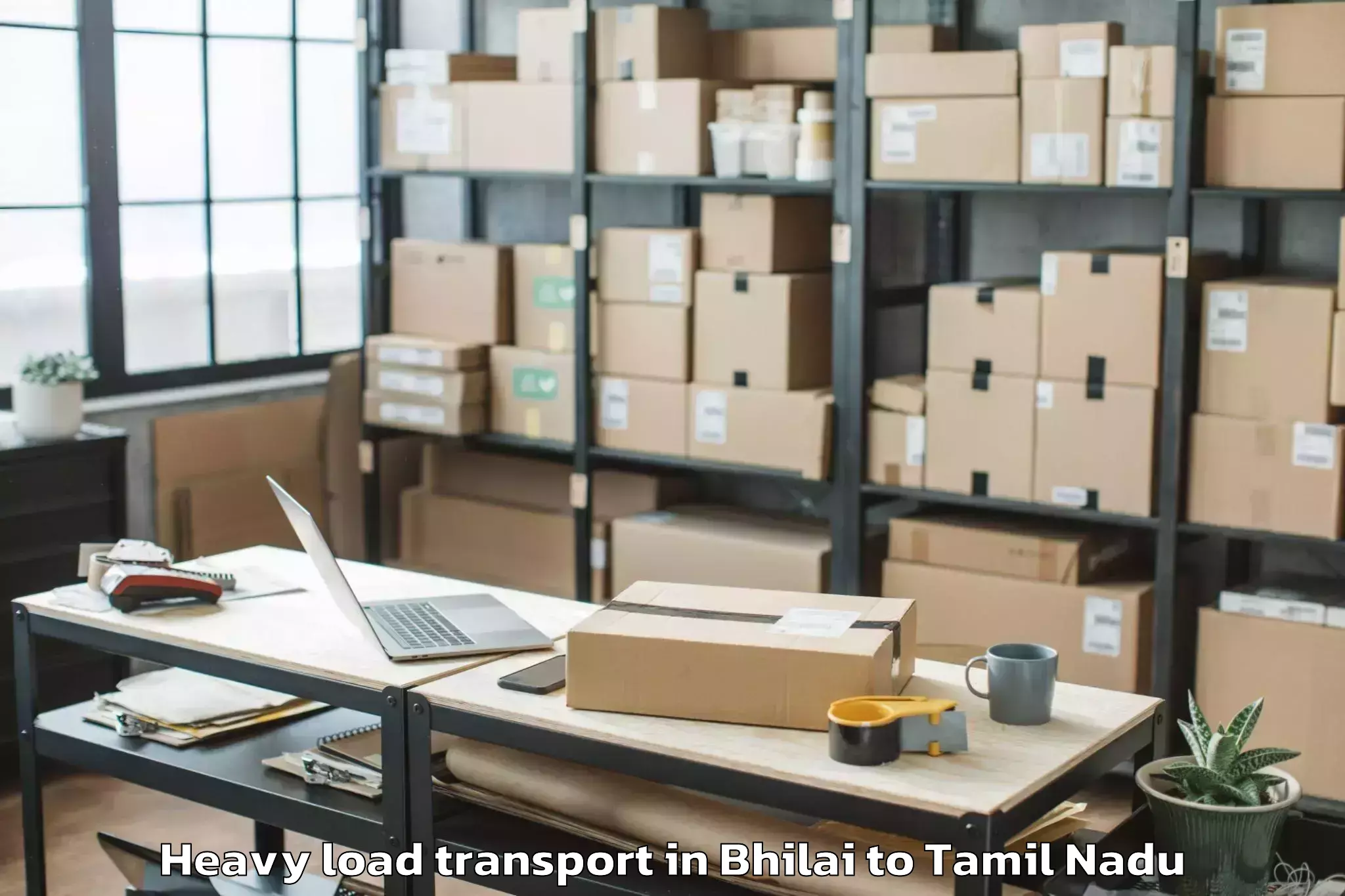 Top Bhilai to Vels University Chennai Heavy Load Transport Available